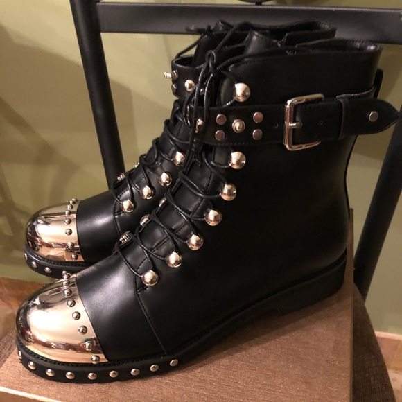 Shoes - Studded Black Moto Boots